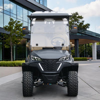 Matte Black grey 6 Seater With Beige Seats - 206ah Extended Range Lifted Golf Cart