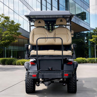 Matte Black grey 6 Seater With Beige Seats - 206ah Extended Range Lifted Golf Cart