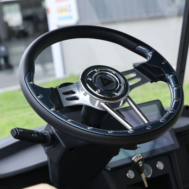 Matte Black grey 6 Seater With Beige Seats - 206ah Extended Range Lifted Golf Cart