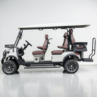 Agate Gray 6 Seater Golf Cart With Dark Brown Seats - 206ah Extended Range Golf Cart LSV