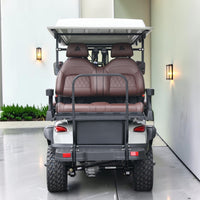 Agate Gray 6 Seater Golf Cart With Dark Brown Seats - 206ah Extended Range Golf Cart LSV