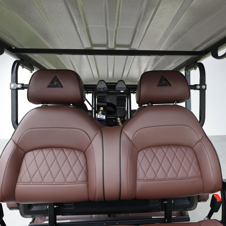 Agate Gray 6 Seater Golf Cart With Dark Brown Seats - 206ah Extended Range Golf Cart LSV