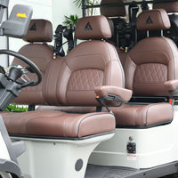 Agate Gray 6 Seater Golf Cart With Dark Brown Seats - 206ah Extended Range Golf Cart LSV