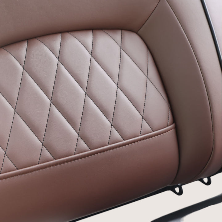 Agate Gray 6 Seater Golf Cart With Dark Brown Seats - 206ah Extended Range Golf Cart LSV
