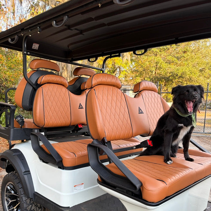 White 6 Seater 206ah Extended Range Golf Cart