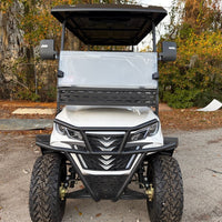 White 6 Seater 72v Lithium Golf Cart with Gray Seats