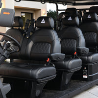 Jet Black 8 Seater Golf Cart With Black Seats - 206ah Extended Range Golf Cart LSV