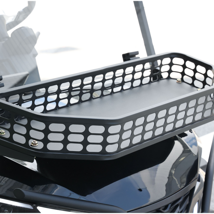 Jet Black 6 Seater Golf Cart With Saddle Seats - 206ah Extended Range Golf Cart LSV