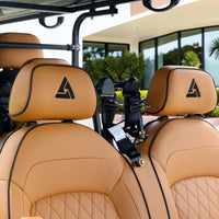 Jet Black 6 Seater Golf Cart With Saddle Seats - 206ah Extended Range Golf Cart LSV