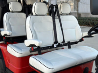 White 6 Seater Golf Cart with Adjustable Armrests - 72v Lithium