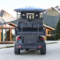 Jet Black 8 Seater Golf Cart With Black Seats - 206ah Extended Range Golf Cart LSV