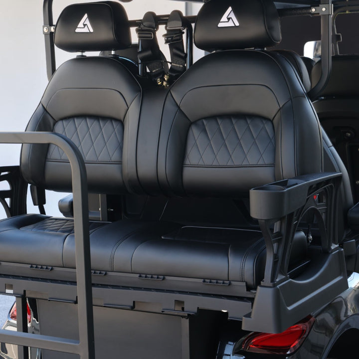 Jet Black 8 Seater Golf Cart With Black Seats - 206ah Extended Range Golf Cart LSV