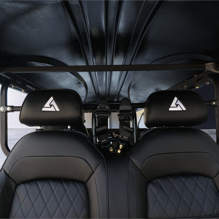 Jet Black 8 Seater Golf Cart With Black Seats - 206ah Extended Range Golf Cart LSV