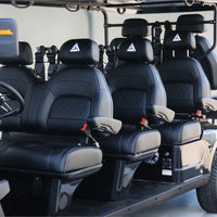 Jet Black 8 Seater Golf Cart With Black Seats - 206ah Extended Range Golf Cart LSV