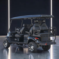 Jet Black 6 Seater Golf Cart With Black Seats - 206ah Extended Range Golf Cart LSV