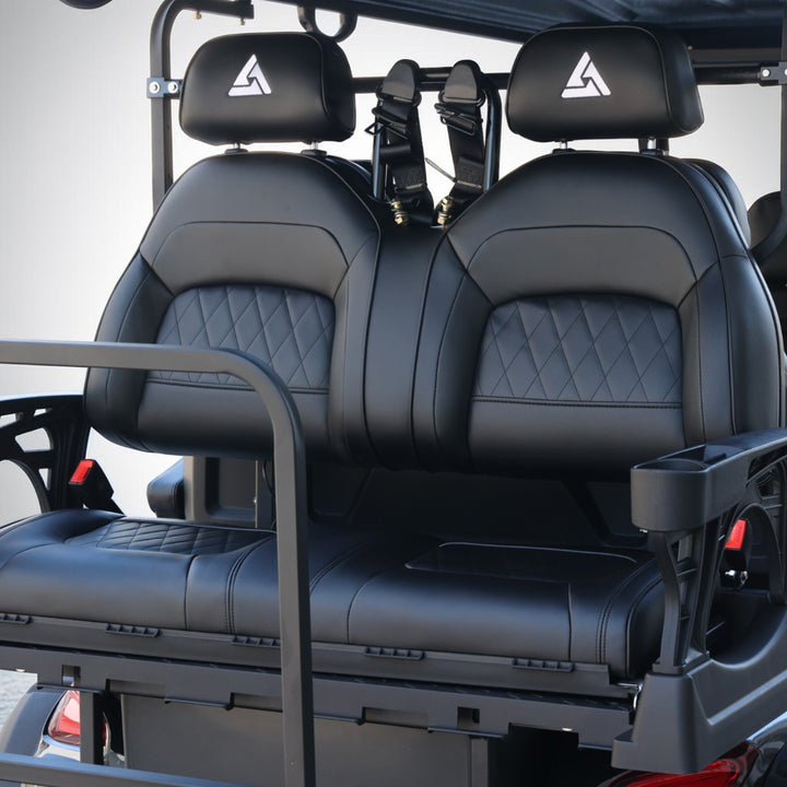 Jet Black 6 Seater Golf Cart With Black Seats - 206ah Extended Range Golf Cart LSV