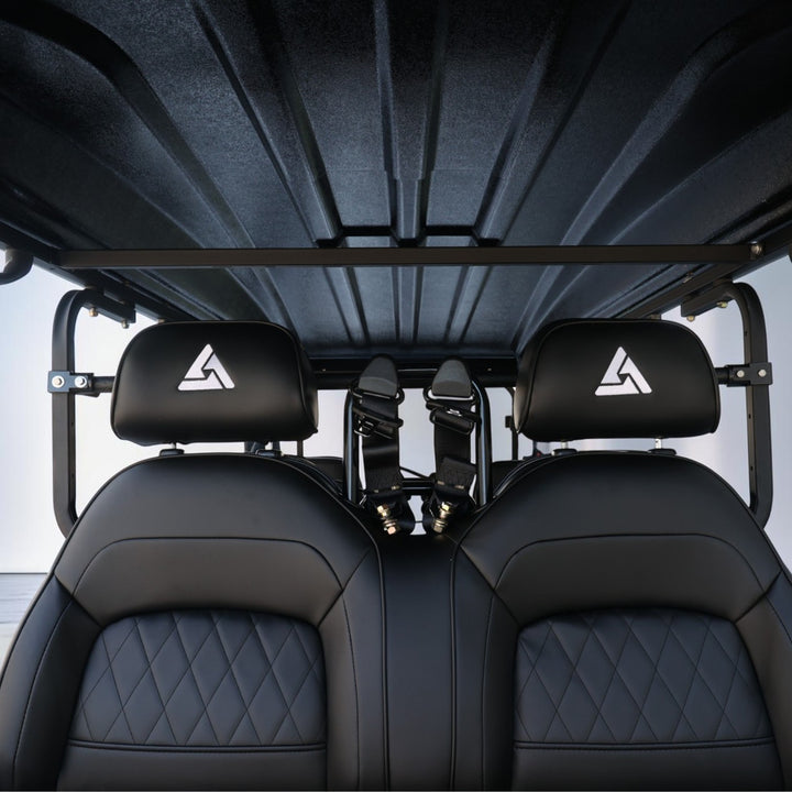 Jet Black 6 Seater Golf Cart With Black Seats - 206ah Extended Range Golf Cart LSV