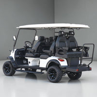 Signal White 6 Seater Golf Cart With Black Seats - 206ah Extended Range Golf Cart LSV