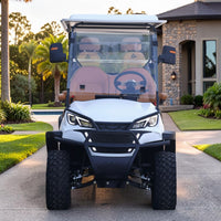 Signal White 6 Seater Golf Cart With Saddle Seats - 206ah Extended Range Golf Cart LSV