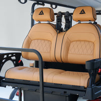Signal White 6 Seater Golf Cart With Saddle Seats - 206ah Extended Range Golf Cart LSV