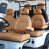 Signal White 6 Seater Golf Cart With Saddle Seats - 206ah Extended Range Golf Cart LSV