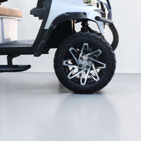 Signal White 6 Seater Golf Cart With Saddle Seats - 206ah Extended Range Golf Cart LSV