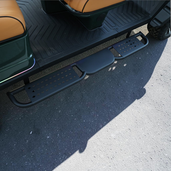 Black Green 6 Seater Golf Cart With Saddle Seats - 206ah Extended Range Golf Cart LSV