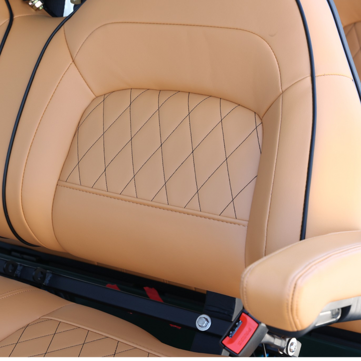 Black Green 6 Seater Golf Cart With Saddle Seats - 206ah Extended Range Golf Cart LSV