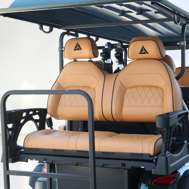 Black Green 6 Seater Golf Cart With Saddle Seats - 206ah Extended Range Golf Cart LSV