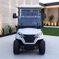 Signal White 6 Seater Golf Cart With Black Seats - 206ah Extended Range Golf Cart LSV