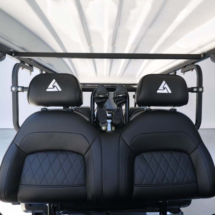 Signal White 6 Seater Golf Cart With Black Seats - 206ah Extended Range Golf Cart LSV