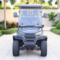 Black Grey 6 Seater Golf Cart With Black Seats - 206ah Extended Range Golf Cart LSV
