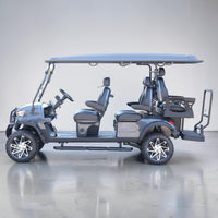 Black Grey 6 Seater Golf Cart With Black Seats - 206ah Extended Range Golf Cart LSV
