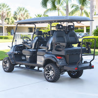 Black Grey 6 Seater Golf Cart With Black Seats - 206ah Extended Range Golf Cart LSV
