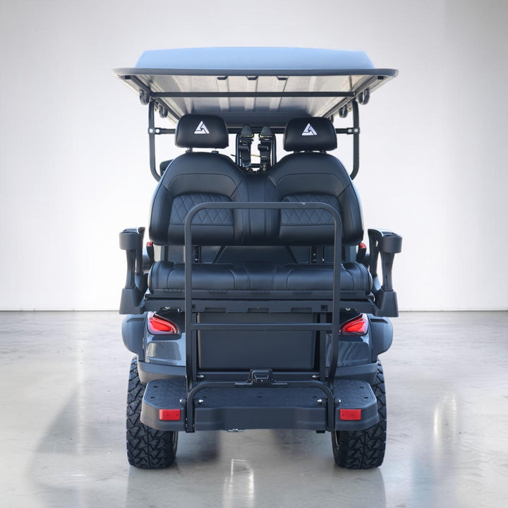 Black Grey 6 Seater Golf Cart With Black Seats - 206ah Extended Range Golf Cart LSV