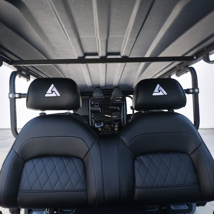 Black Grey 6 Seater Golf Cart With Black Seats - 206ah Extended Range Golf Cart LSV