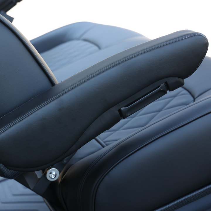 Black Grey 6 Seater Golf Cart With Black Seats - 206ah Extended Range Golf Cart LSV