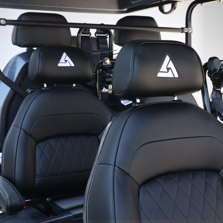 Black Grey 6 Seater Golf Cart With Black Seats - 206ah Extended Range Golf Cart LSV