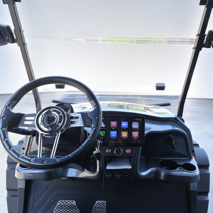 Black Grey 6 Seater Golf Cart With Black Seats - 206ah Extended Range Golf Cart LSV