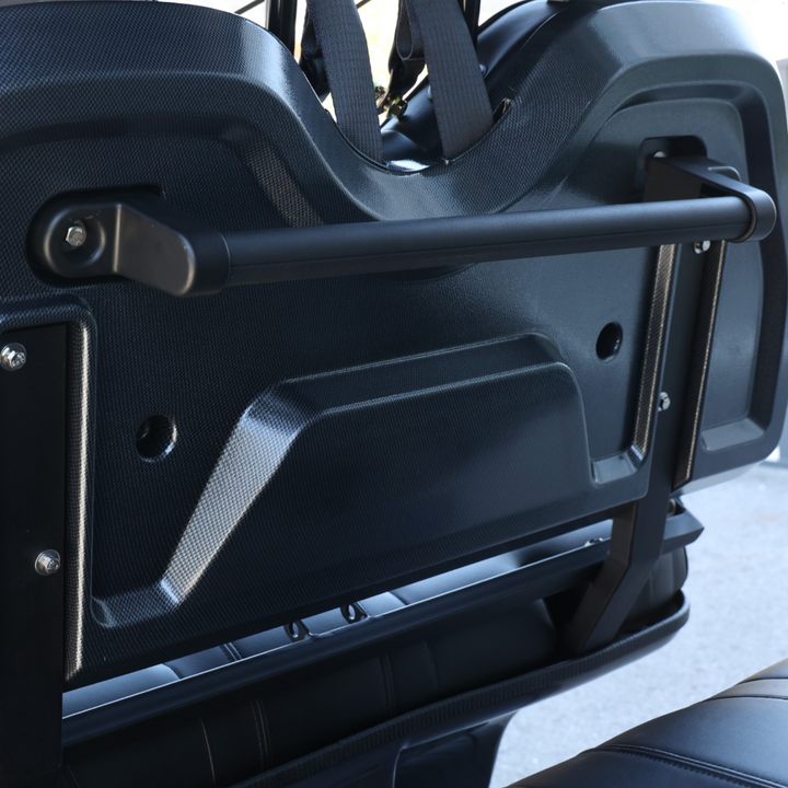 Black Grey 6 Seater Golf Cart With Black Seats - 206ah Extended Range Golf Cart LSV