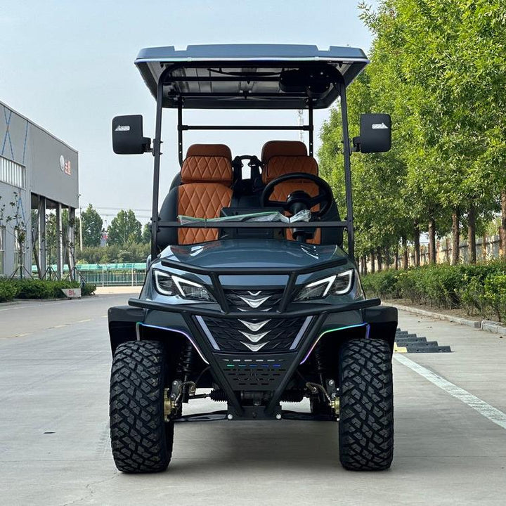 Dark Gray 6-Seater Golf Cart - 72v Lithium