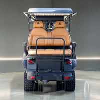 Black Grey 6 Seater Golf Cart With Saddle Seats - 206ah Extended Range Golf Cart LSV