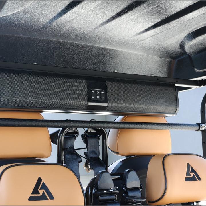 Black Grey 6 Seater Golf Cart With Saddle Seats - 206ah Extended Range Golf Cart LSV