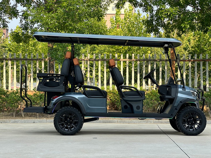 Dark Gray 6-Seater Golf Cart - 72v Lithium