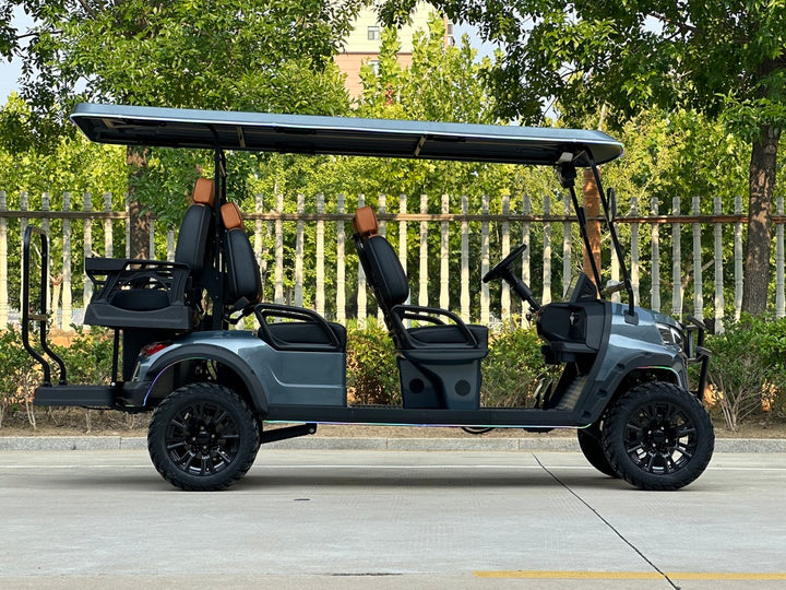 Dark Gray 6-Seater Golf Cart - 72v Lithium