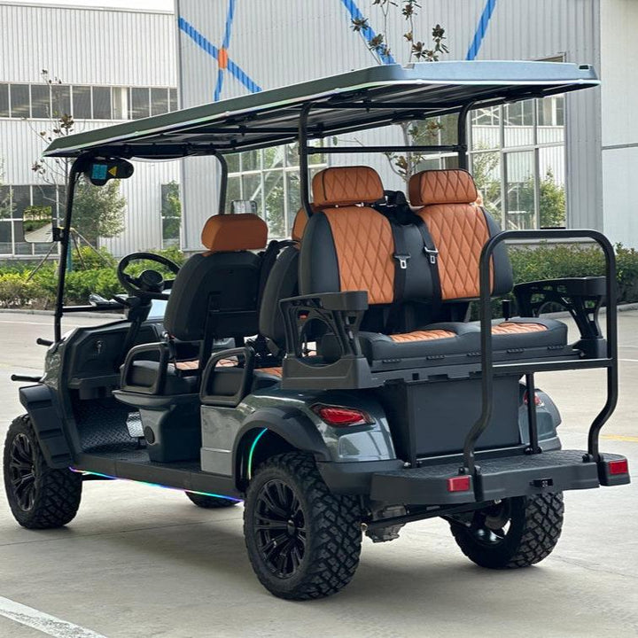 Dark Gray 6-Seater Golf Cart - 72v Lithium