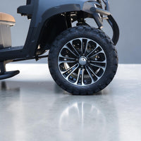 Black Grey 6 Seater Golf Cart With Saddle Seats - 206ah Extended Range Golf Cart LSV