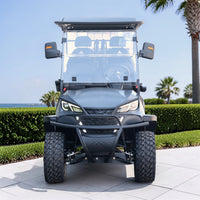 Black Grey 6 Seater Golf Cart With Black Seats - 206ah Extended Range Golf Cart LSV