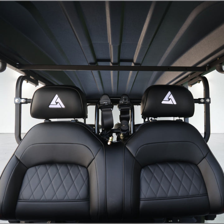 Black Grey 6 Seater Golf Cart With Black Seats - 206ah Extended Range Golf Cart LSV