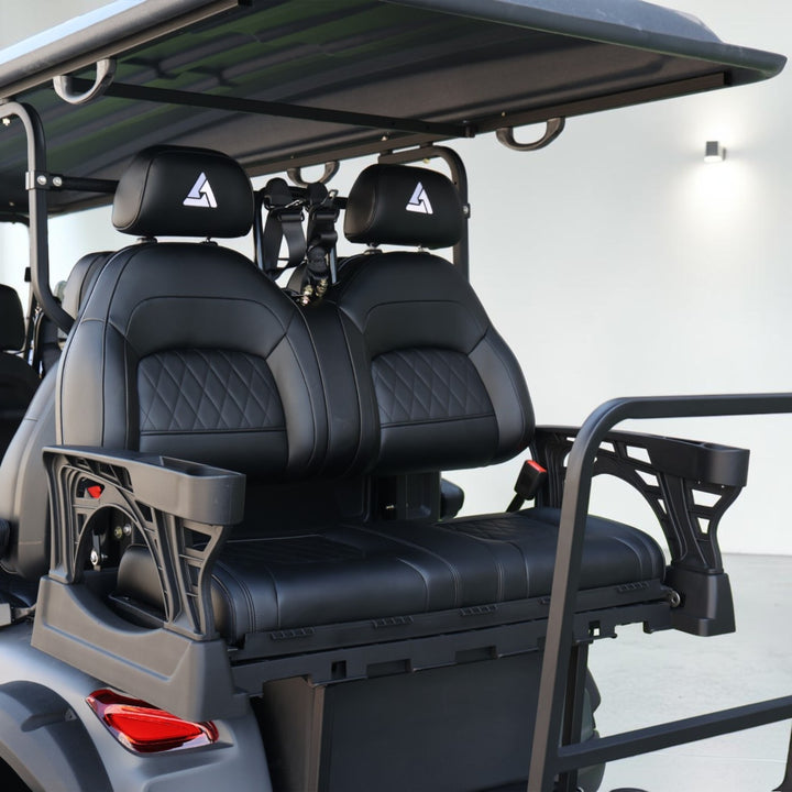 Black Grey 6 Seater Golf Cart With Black Seats - 206ah Extended Range Golf Cart LSV